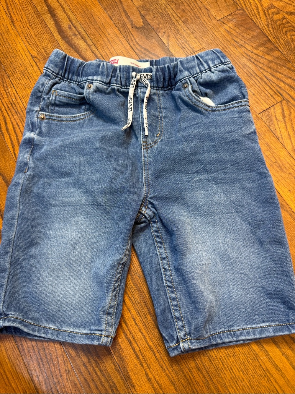 Levi's Boys' Blue Denim Elastic Waist Shorts Medium